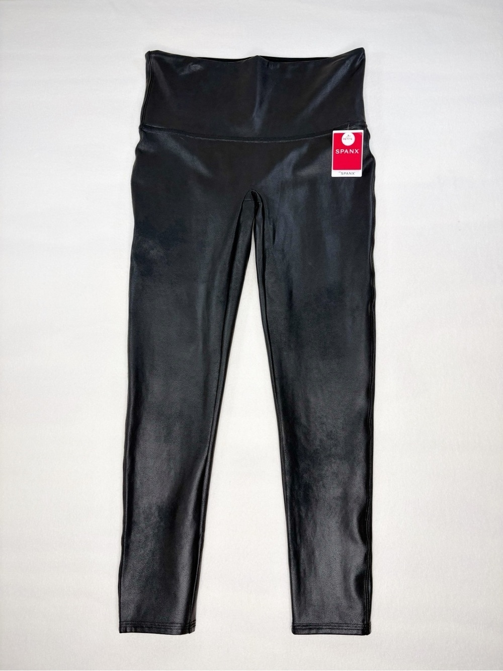 Spanx Faux Leather Leggings Black Size Petite XL Shaping Comfort New